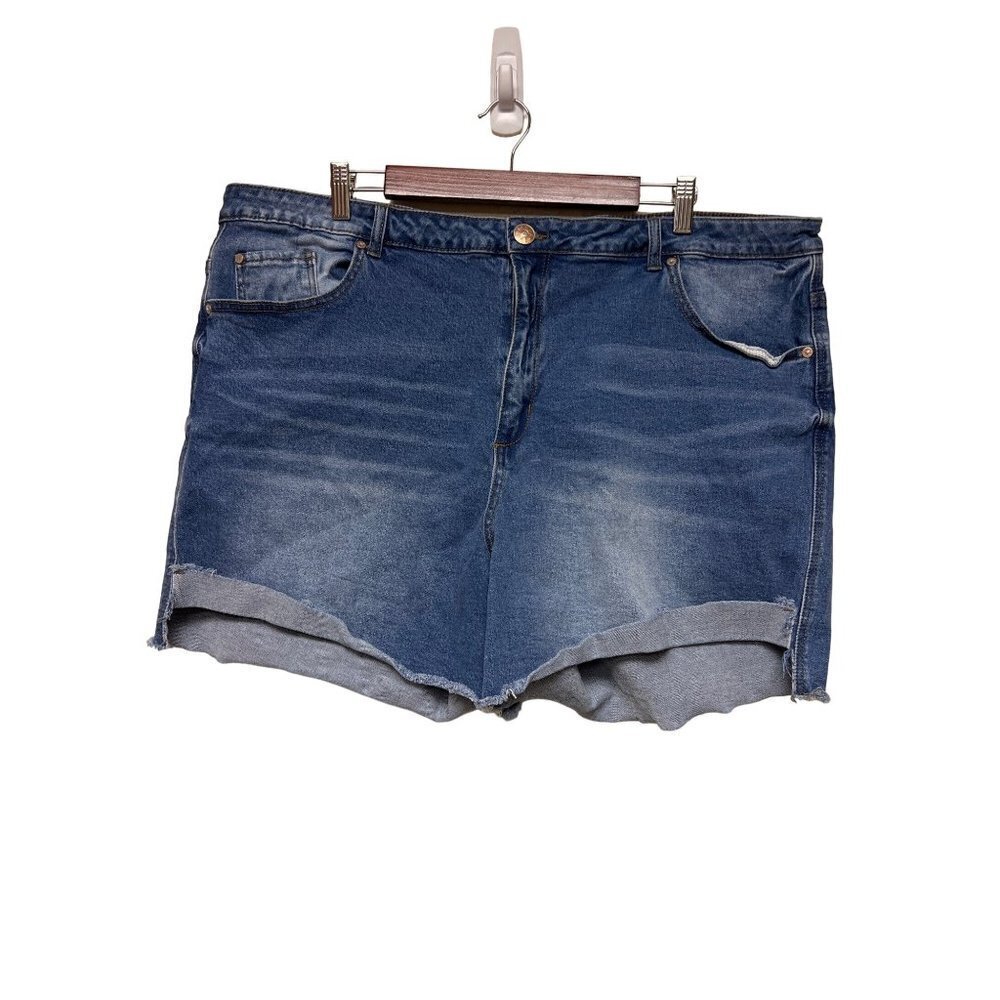 Gemma Rae Cut Off High Rise Denim Jean Shorts Women's Plus Size 24W 24
